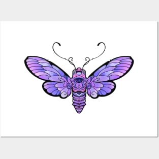 purple moth butterfly Posters and Art